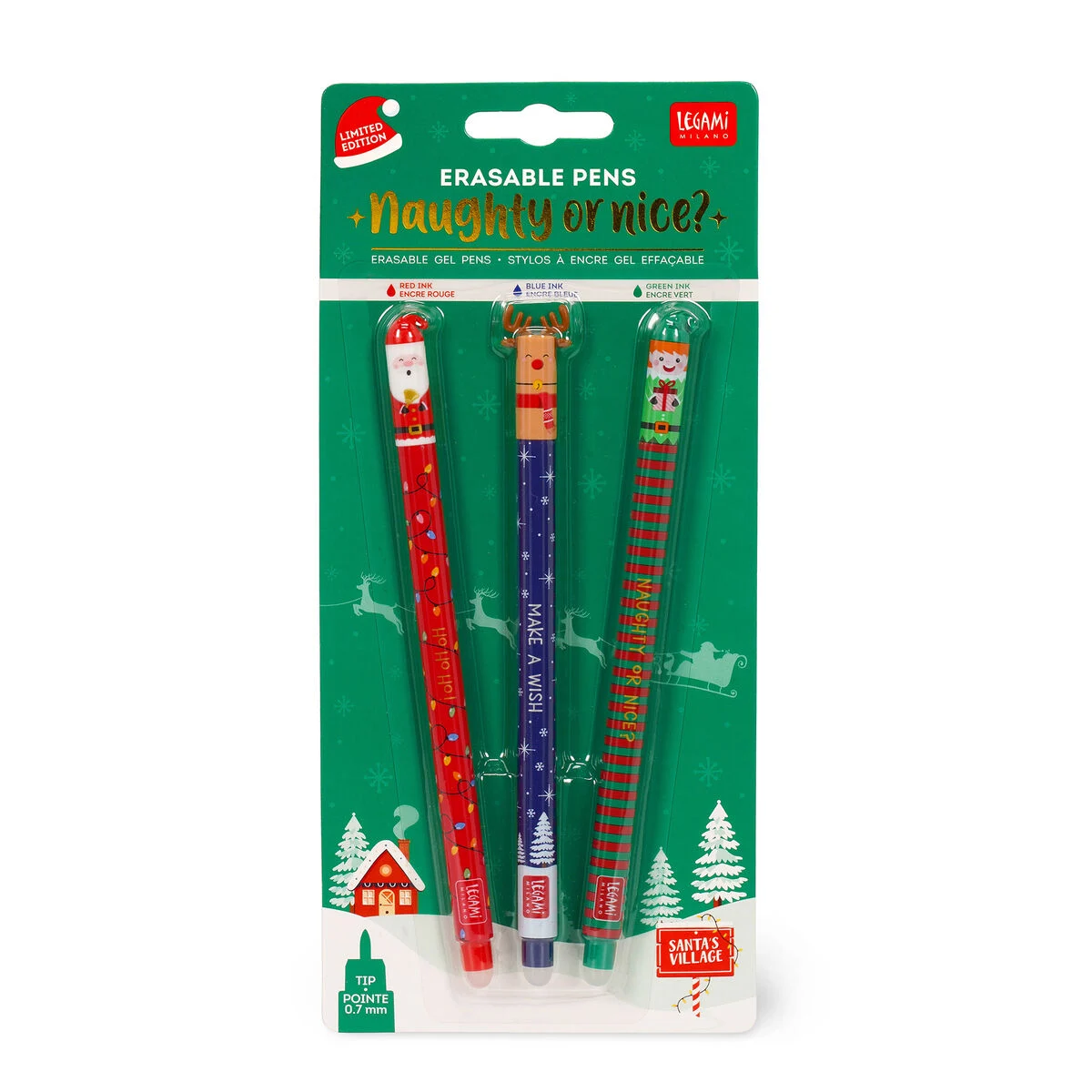 Set di 3 Penne Gel Cancellabili - Erasable Pen - Naughty or Nice?