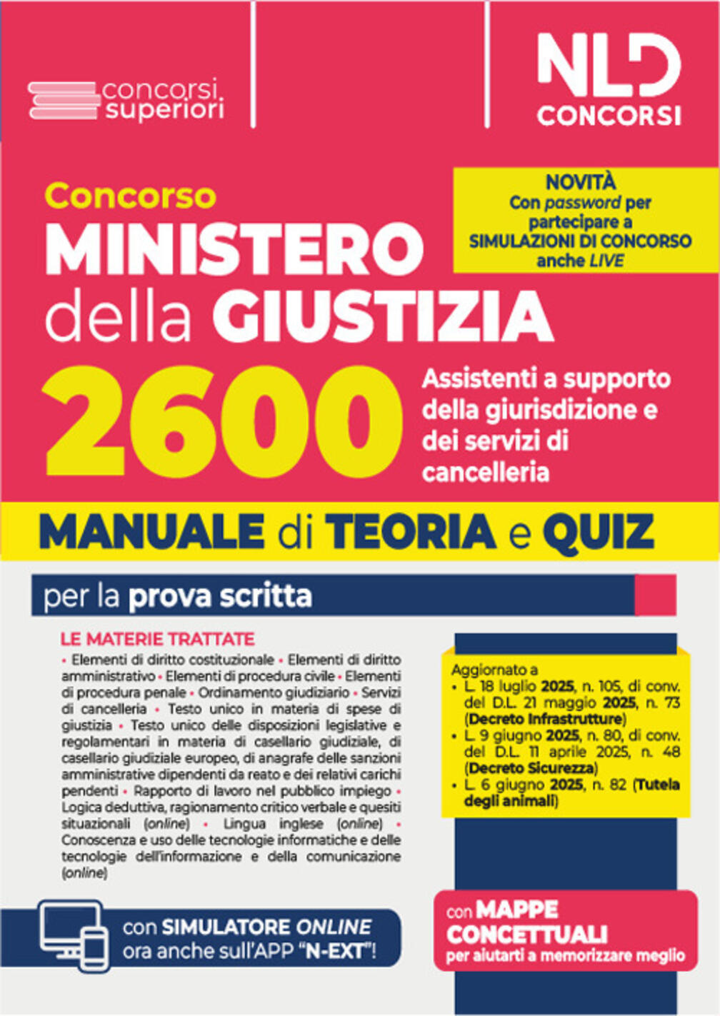concorso ministero della giustizia 2600 assistenti a supporto della giurisdizione dei servizi di cancelleria. manuale di teoria e qu